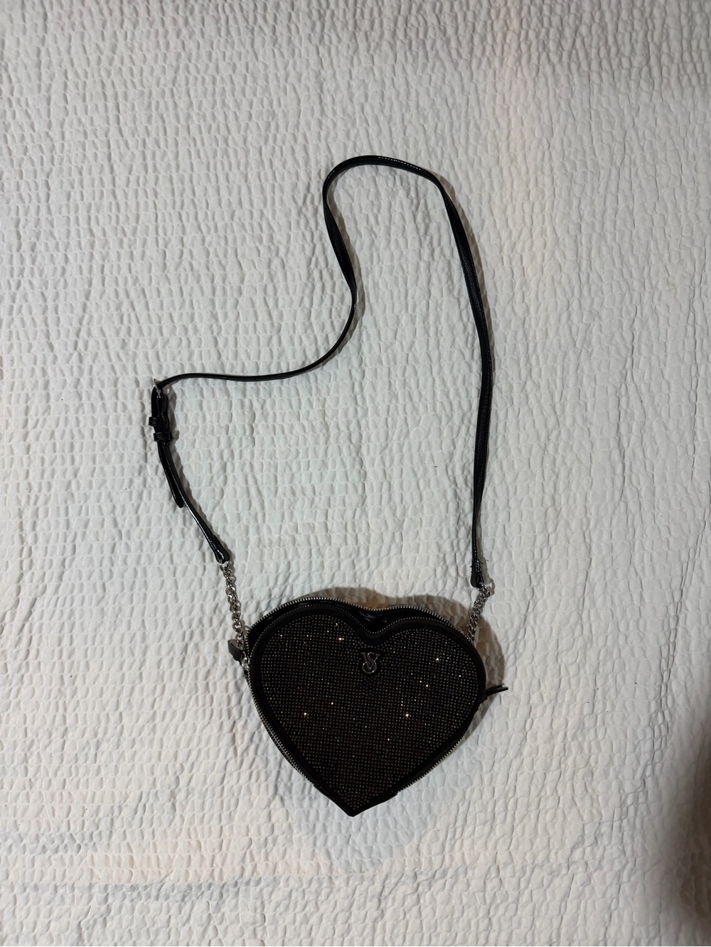 Victoria's Secret Black Heart Rhinestone Crossbody